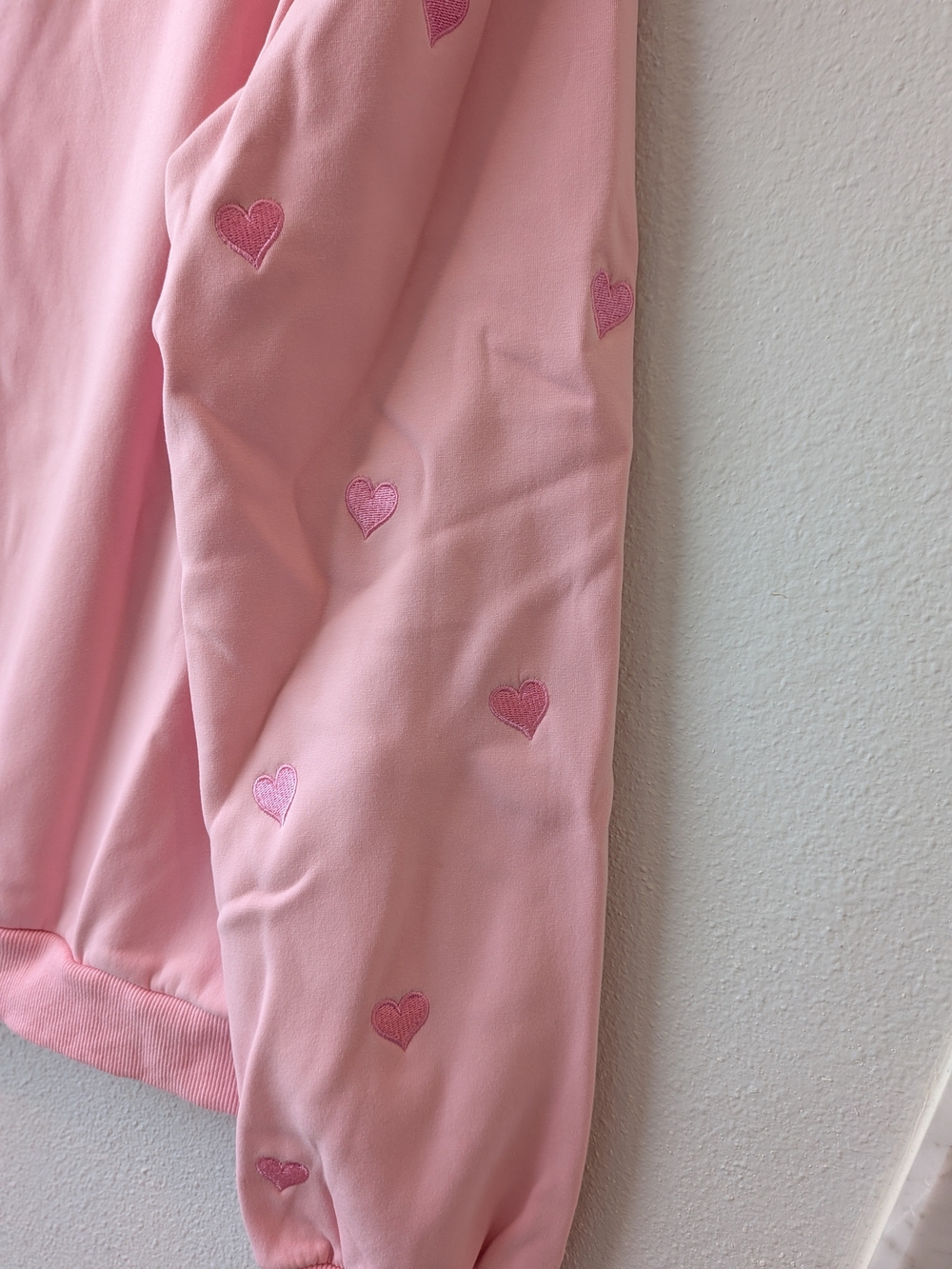 Women's Lola + The Boys Pink Heart-Print Track Pants & Sweatshirt Set L - Picture 6 of 11